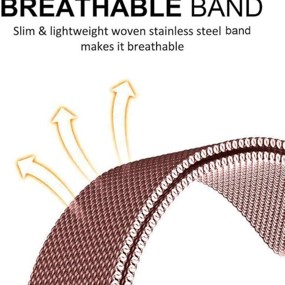 Smartwatch Compatible 20mm Metal Mesh Bracelet Wristband Magnetic Adjustable EUC - Picture 2 of 12